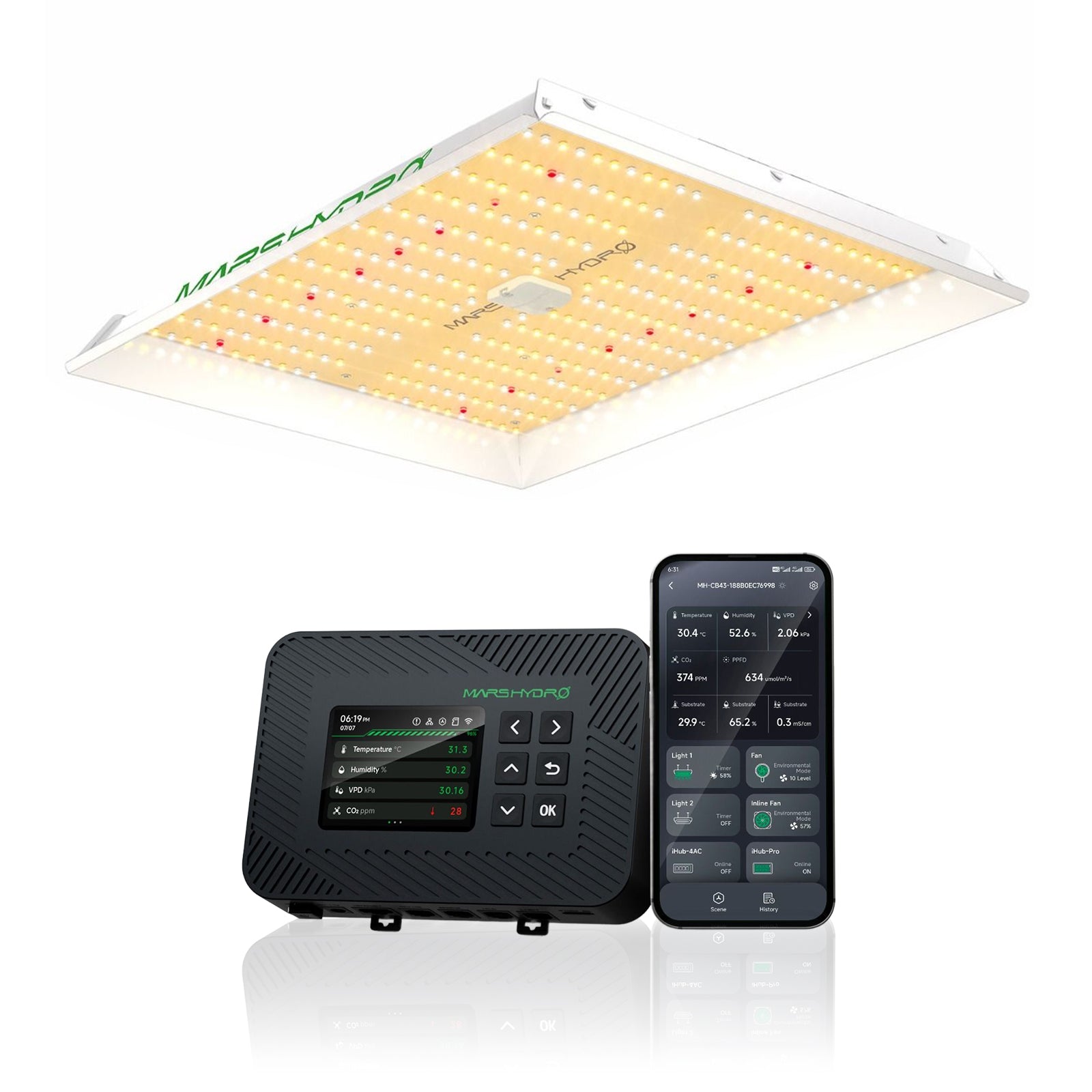 Mars Hydro TS1000 150 W Abdeckung 60 x 60 cm Dimmbares Vollspektrum-LED-Wachstumslicht
