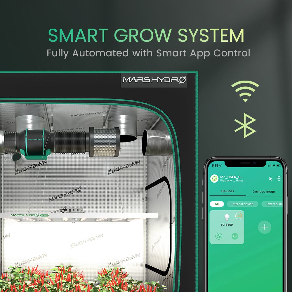 Mars Hydro FC 6500-EVO Samsung LM301H EVO LED Grow Lights Smart Grow System For Indoor Plants