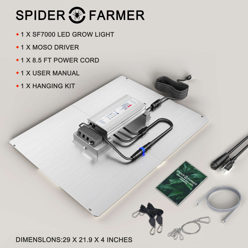 Spider Farmer SF7000 650W Cover 150x150cm Foldable Led Quantum Board (Silver）